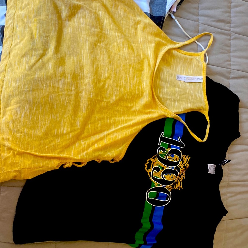 2 halter top and 1 crop top